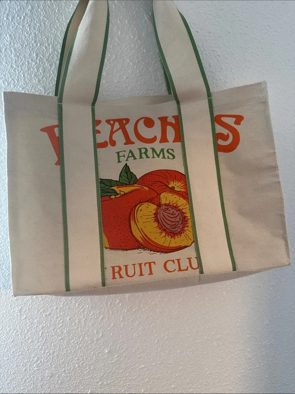 Canvas Tote Bag in Cream and Orange